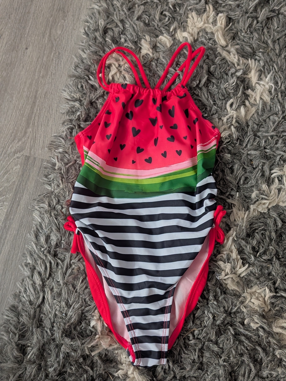 Jantzen Pink Heart & Stripe Girls One-Piece Swimsuit